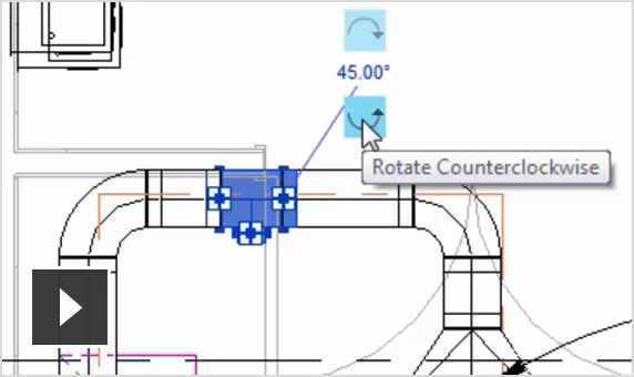 Video: View of in-canvas rotation tool and insert part command in use