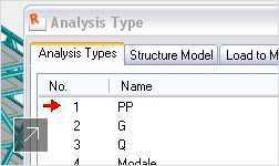 Image of the many analysis types in Robot Structural Analysis software