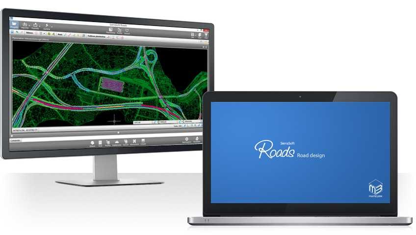 Software for road design, highway design, street design, roadway design, motorway design, crossroad design, roundabout design, intersection design