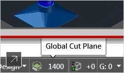 The Application status bar now includes the Display Configuration and Cut Plane tools